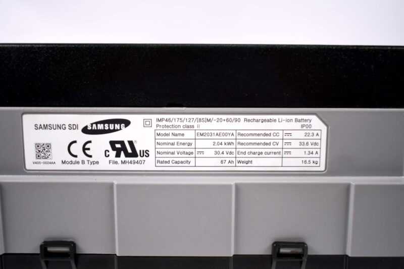 Samsung SDI NMC 24V 67Ah 2.02kWh Brand New 8S Battery Module